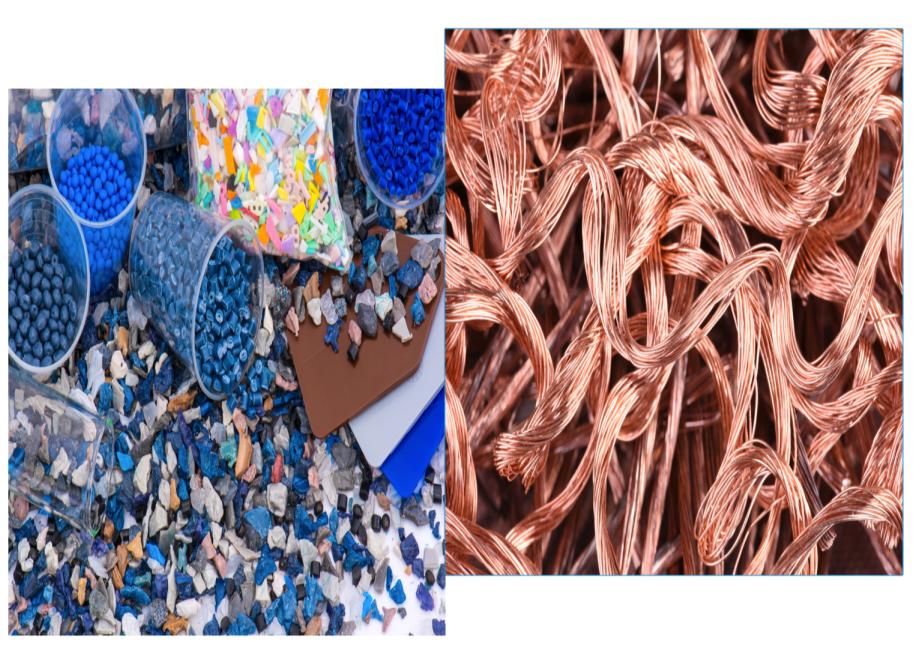 plastic and copper